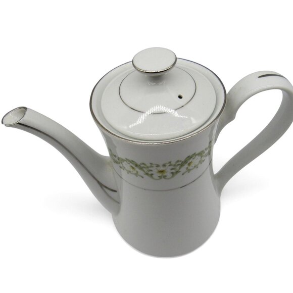 TOWNE HOUSE Japan Serenade 3626 Ceramic Coffee Pot Floral White Vintage 8.6" - Picture 7 of 10